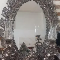 آینه شمعدانی طرح نقره آلیاژی با کنسول|آینه|مراغه, |دیوار