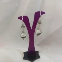 گوشواره نقره دست ساز اصفهان کد۵۶۱ نگین بلوری