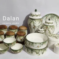 ظروف سرامیک  ،طرح باغ گلدان