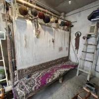 فرش دست باف نیمه کاره همراه با وسایل