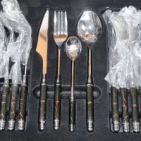 سرویس قاشق چنگال ۶نفره|ظروف سرو و پذیرایی|کاشان, درب زنجیر|دیوار