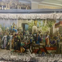 ،نام تابلو (تاج گذاری حضرت سلیمان و کافه روس)|تابلو فرش|کرج, عظیمیه|دیوار