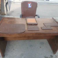 صندلی جکدار میز مدیریت چوبی ۴کشو ست رومیزی