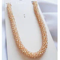 گردنبند زنجیری ساده کریستالی مدل گندمی