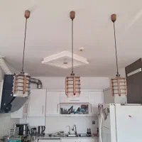 لوستر سه شاخه چوبی