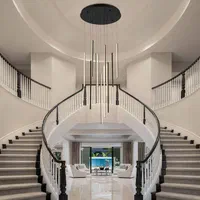 لوستر سقفی بلند طرح میله‌ای ۱۵ شاخه