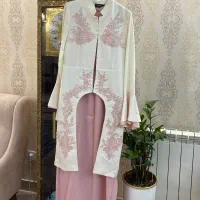 کت و سارافن سفیدصورتی، مناسب سایز ۳۸ و ۳۶