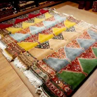 سه متری طرح کف ساده سبز گل ابریشم رنگ طبیعی|فرش|تهران, حر|دیوار