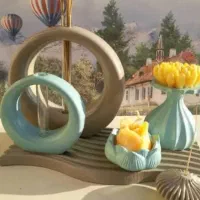 سنگ مصنوعی و شمع