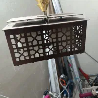 لوستر چوبی و برنج دو سر