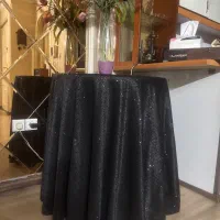 میز گرد و رومیزی مشکی