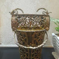 جا دستمال کاغذی و سطل برنز اصل