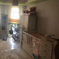 سرویس خواب نوزاد نوجوان چوبی رنگ کرم