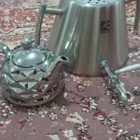 سماور روگازی استیل با قوری