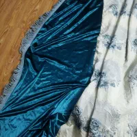 پرده حریر ترک با والن مخمل|پرده، رانر، رومیزی|تهران, بهاران|دیوار