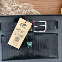 ست کیف و کمربند مردانه چرم