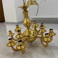 لوستر طلایی رنگ ثابت|لوستر و چراغ آویز|ارومیه, |دیوار