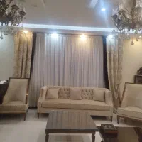 پرده ژورنالی رویه و زیره کرم قهوه ای نگین دار