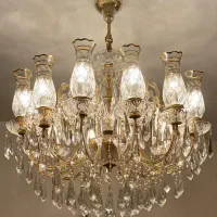 ۱عددلوستر۱۲شاخه آنتیک والترآلمان بالاله های چک