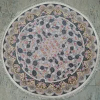 فرش گرد قطر ۱/۵۰×۱/۵۰نخ آکرالیک ۱۲۰۰شانه ۳۶۰۰تراکم