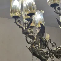 دو عدد لوستر برنجی ۱۸ شعله تمیز|لوستر و چراغ آویز|تهران, پاسداران|دیوار