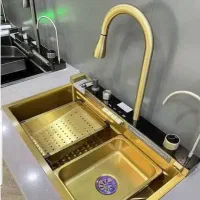 سینک مشکی طلا شیرآلات کلهری