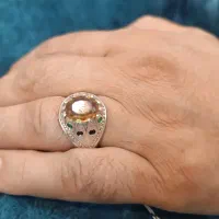 انگشتر توپاز اصل چندرنگ  رکاب نقره دست‌ساز|جواهرات|تهران, حکیمیه|دیوار