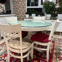 میز نهارخوری آشپزخانه چهارنفره گرد|میز و صندلی غذاخوری|تهران, صادقیه|دیوار