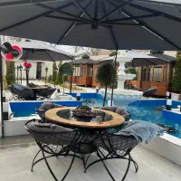 صندلی چتری رستوران کافه ویلا اتشدان مبلمان فلز|میز و صندلی غذاخوری|شهریار, شهریار|دیوار