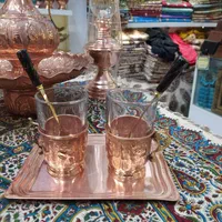 ست۱۴ تیکه تمام مسی با سماور مسی ذغالی ۶لیتری|سماور، چای‌ساز، قهوه‌ساز|مشهد, چهارباغ|دیوار