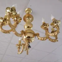 لوستر برنجی سنگین با روکش آب طلا