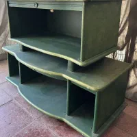 میز تلویزیون چوبی چرخ دار