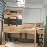 سرویس خواب ژیک/ تخت دو طبقه/میزتحریر/کمد/دراور|تخت و سرویس خواب|تبریز, |دیوار