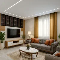 ۴۴مترسالن پرده خور/تراورتن/پارکینگ‌ سندی/قلب فاز۱