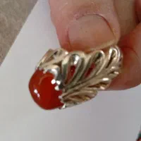 انگشتر عقیق یمنی اصل پرتقال