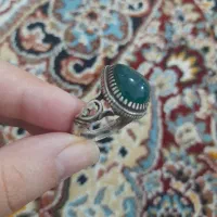 انگشتر نقره سبز اشکی