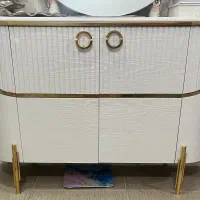 میز کنسول سفید طلایی کاملا نو