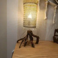 آباژور رومیزی چوبی،حصیری