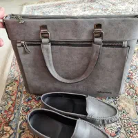 کیف برند هوپو و کفش سایز۳۹ .رنگ طوسی