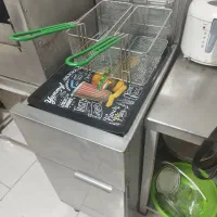 سرخ کن صنعتی گازی 2لگنه و 2 شیر تخلیه