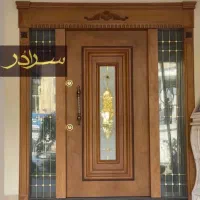 درب ضد سرقت سفید کلاسیک نرده استیل، شیشه ای کدM240