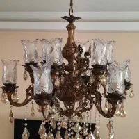 لوستر تمام برنج ۱۲ شاخه