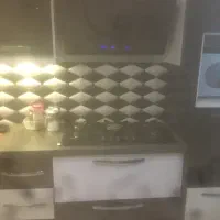 کابینت دست دوم های گلاس با گاز و هود و سینک