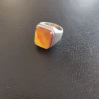 انگشتر نقره مردانه سایز ۶۴-۶۵ عقیق پرتقالی یمن اصل|جواهرات|سنندج, |دیوار