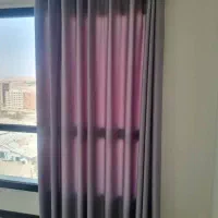 پرده جنس ضخیم - حلقه ای - رنگ طوسی