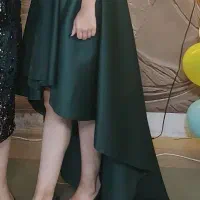 لباس ساتن سبز سایز ۳۸ تنخور شیک