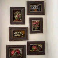 تابلو فرش های دست باف گل ابریشم