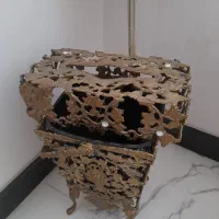 سطل زباله و جا دستمالی برنز اصل