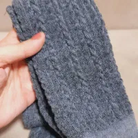 جوراب گندمی ساق بلند بالای زانو