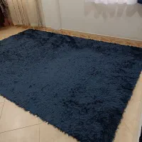 گلیم فرش پرزبلندسرمه ای